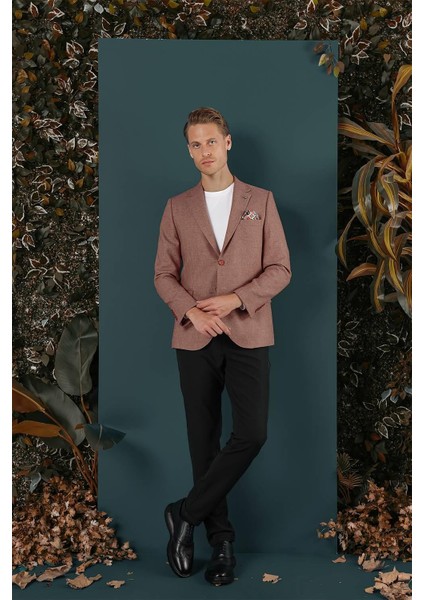 C 656 Slim Fit Gül Kurusu Spor Ceket