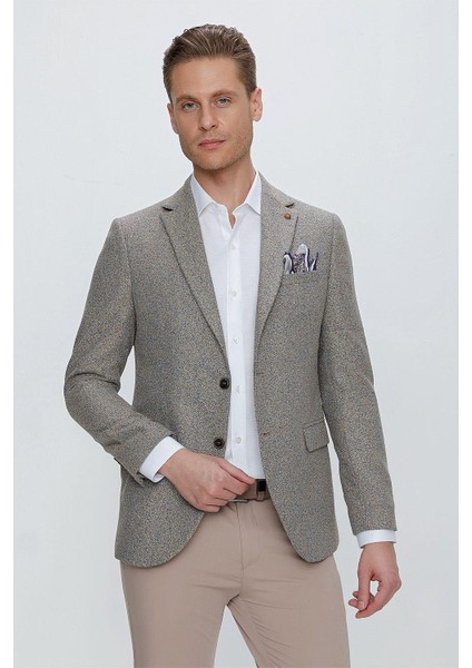 C 633 Slim Fit Camel Spor Ceket