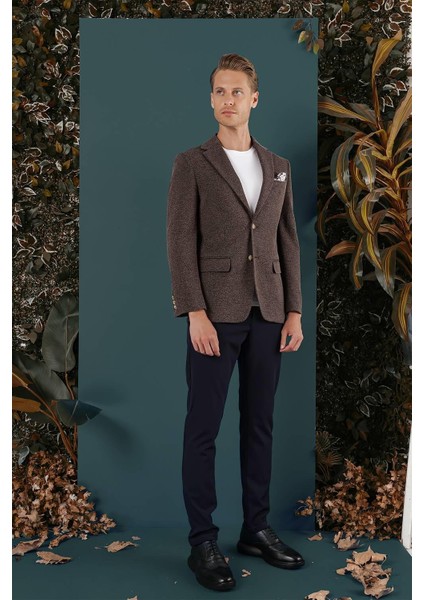 C 653 Slim Fit Kahve Spor Ceket