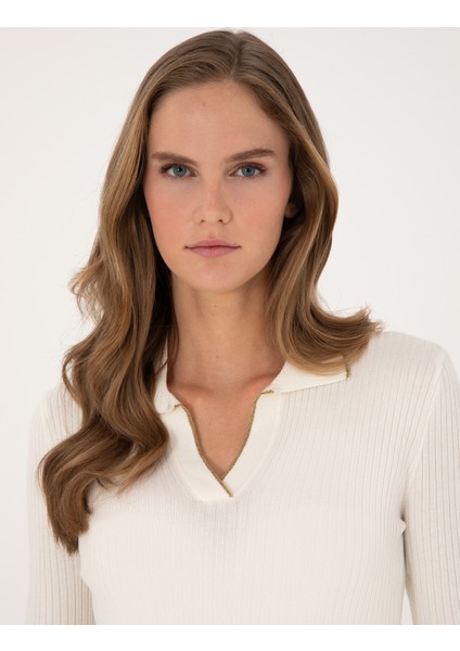 Kadın Ekru Slim Fit Kazak 50310954-VR019 fiyatları