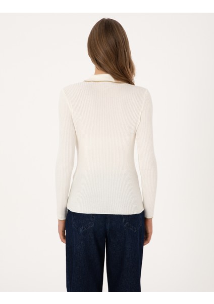 Kadın Ekru Slim Fit Kazak 50310954-VR019 indirimleri