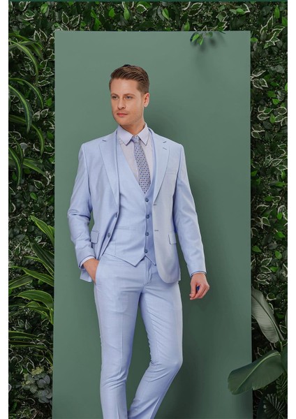 Tk 871 Slim Fit Mavi Klasik Takım Elbise