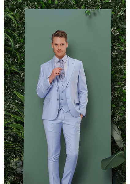 Tk 871 Slim Fit Mavi Klasik Takım Elbise fiyatları