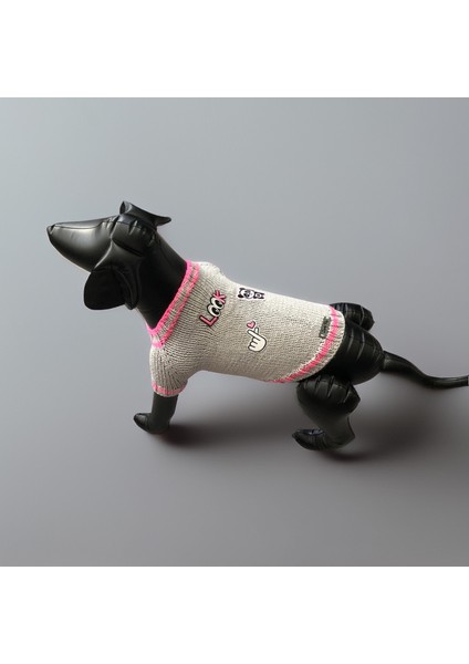 Köpek Için Panda Love Gri Pembe Kazak modelleri