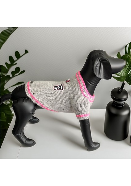 Köpek Için Panda Love Gri Pembe Kazak indirimleri