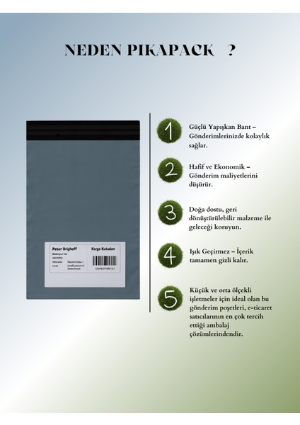 Küçük Boy 100 Adet, 22X30X5 cm Cepli Plastik Kargo Poşeti Dayanıklı Gri Renk indirimleri