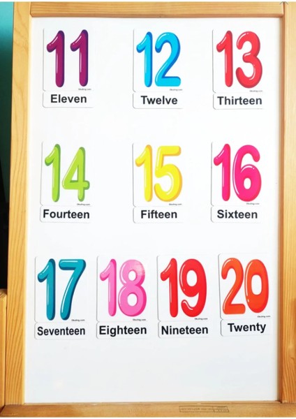 Numbers / Sayılar Manyetik Ingilizce Kelime Kartları Flashcards 11-20