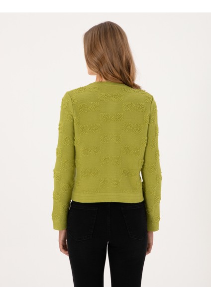 Kadın Yesıl Slim Fit Triko Hırka 50310960-VR257 indirimleri