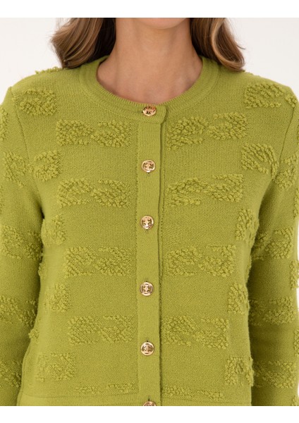 Kadın Yesıl Slim Fit Triko Hırka 50310960-VR257