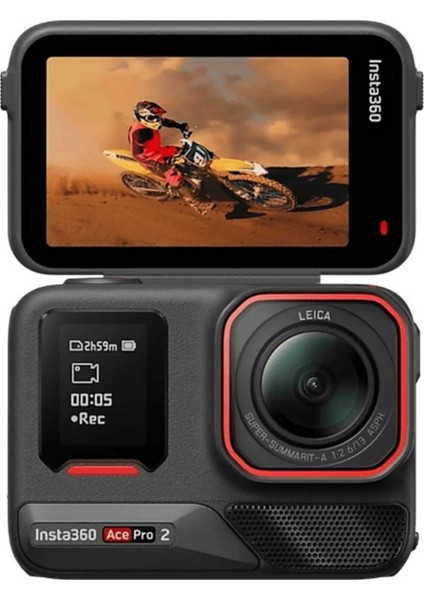 Ace Pro 2 Kamera, Çift Batarya, Helmet Chin Mount, 128GB Kart ,motosiklet Kiti Aksiyon Kamerası Siyah