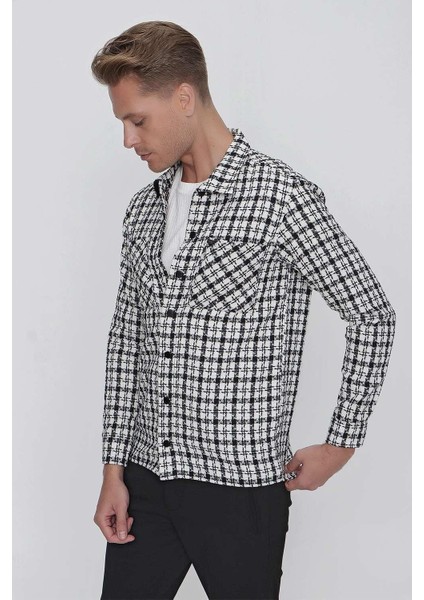 C 627 Slim Fit Beyaz Kareli Spor Ceket fırsatları
