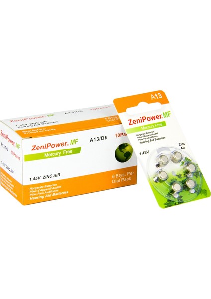 13 Numara Işitme Cihazı Pili 5 Paket - 30 Adet
