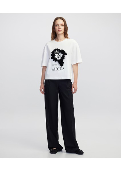 Slogan ve Görsel Baskılı Tişört IW6250070034002 fiyatları