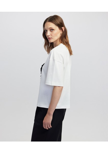 Slogan ve Görsel Baskılı Tişört IW6250070034002 modelleri