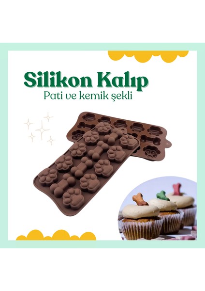 Silikon 14 Bölmeli Köpek Kemiği ve Pati Silikon Kalıbı, Pasta ve Ödül Maması Yapımı Için(1 Adet )(Ithalat Ürün) fiyatları