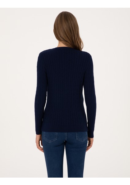 Kadın Lacivert Ex. Slim Fit Triko Hırka 50317064-VR033 indirimleri