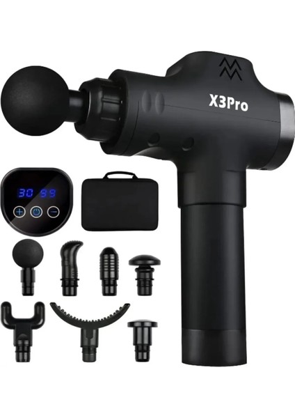 Masaj Tabancası 24W 30 Hız Vurmalı Sessiz Fırçasız Motor 6 Başlıklı Şarjlı Sporcu Masaj Aleti