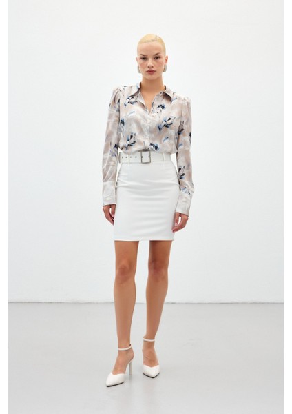 Vatkalı Desenli Gömlek - Mavi fiyatları