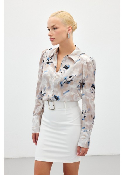 Vatkalı Desenli Gömlek - Mavi fırsatları