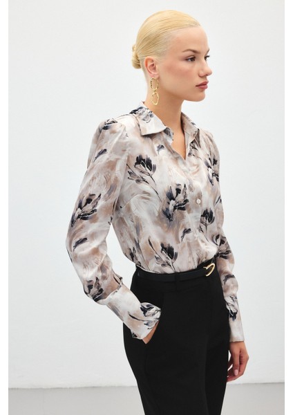 Vatkalı Desenli Gömlek - Gri fırsatları