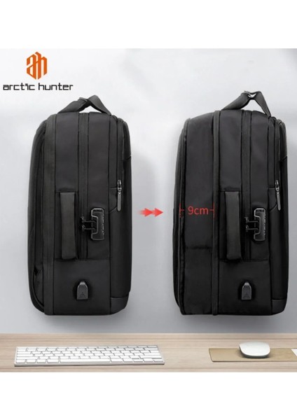 Şifreli, USB Girişli, Genişletilebilir Körüklü, Suya Dayanıklı Premium Sırt Çantası GB00397 indirimleri