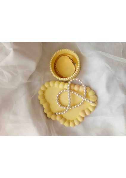 Güneş Sarısı Modern Takı Tabağı ve Kabı Seti - El Yapımı Şık Organizer fiyatları