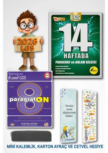 8. Sınıf Lgs Paragrafon Soru Bankası ve Rüştü Hoca 14 Haftada Lgs Paragraf ve Anlam Bilgisi