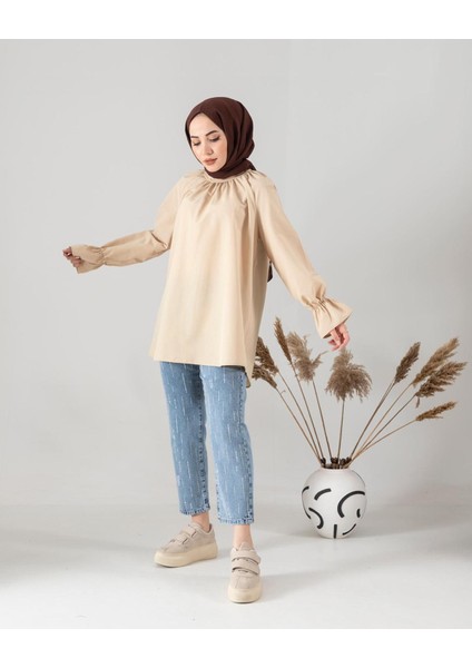 Kolu Büzgülü Poplin Gömlek fiyatları