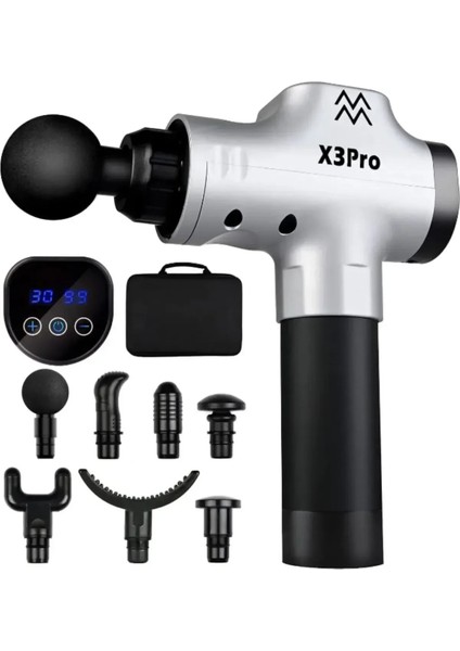 Masaj Tabancası 16W 30 Hız Vurmalı Sessiz Fırçasız Motor 6 Başlıklı Şarjlı Sporcu Masaj Aleti