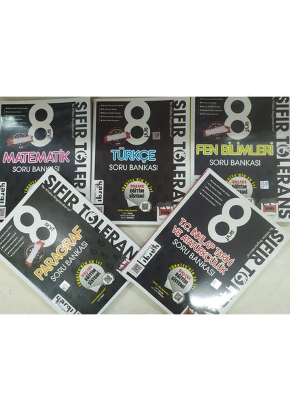 Yargı Yayınları Sıfır Tolerans Matematik+Türkçe+Inkılap+Fen+ Paragraf Soru Bankası 5 Li Set