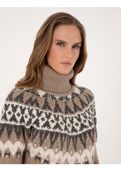 Kadın Vizon Regular Fit Kazak 50315942-VR052 fiyatları