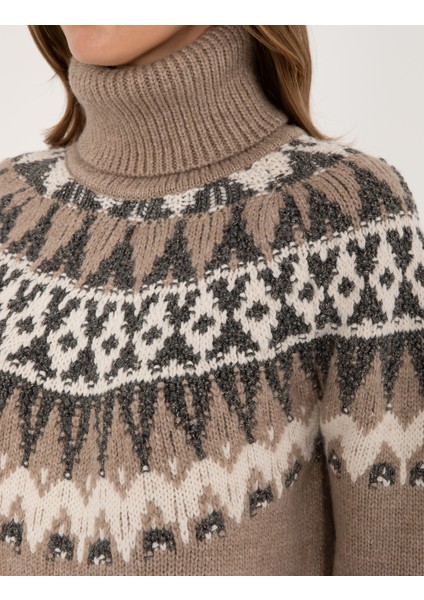 Kadın Vizon Regular Fit Kazak 50315942-VR052