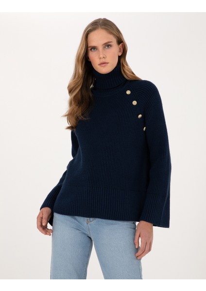 Kadın Lacivert Comfort Fit Kazak 50310923-VR033