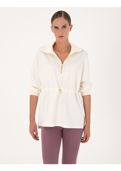 Kadın Ekru Oversize Sweatshirt 50309101-VR019