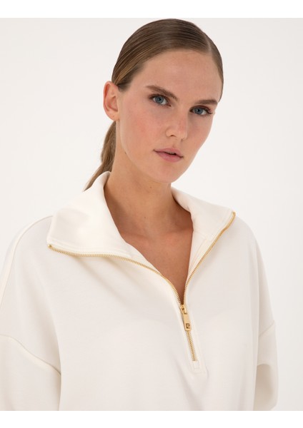 Kadın Ekru Oversize Sweatshirt 50309101-VR019 fiyatları