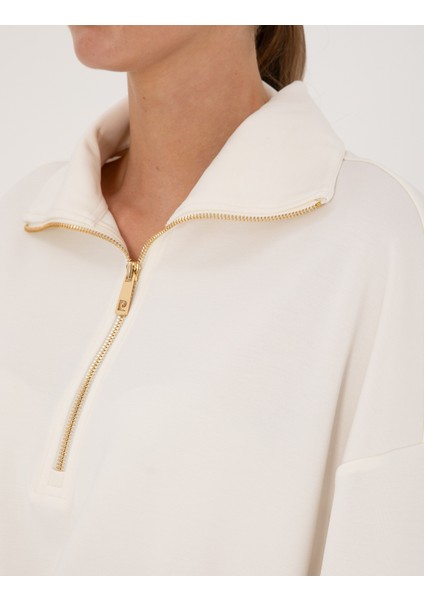 Kadın Ekru Oversize Sweatshirt 50309101-VR019