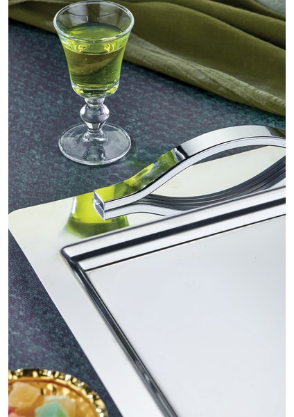 Ela Çay Kahve Sunum Tepsisi Paslanmaz Çelik modelleri