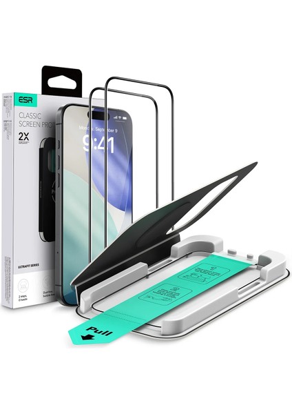 Apple iPhone 17 Pro Max Ultrafit Classic Kolay Uygulama Aparatlı 2 Adet Cam Ekran Koruyucu