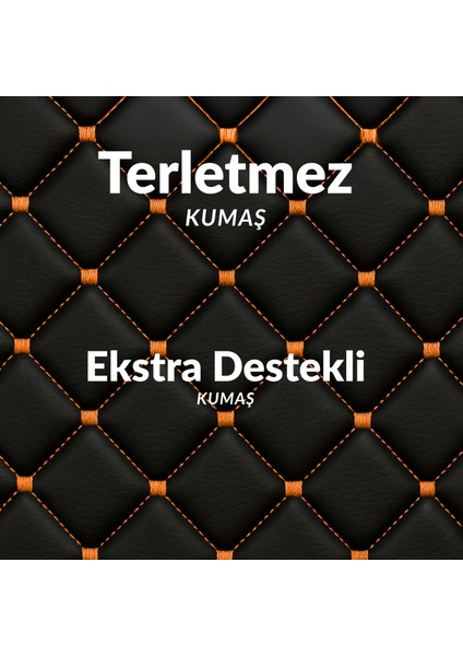 Honda Civic Coupé 1992–1997 Uyumlu 3 Parça Kapitone Oturak Araba Koltuk Kumaş Siyah Turuncu - Kaymaz | Trobus modelleri