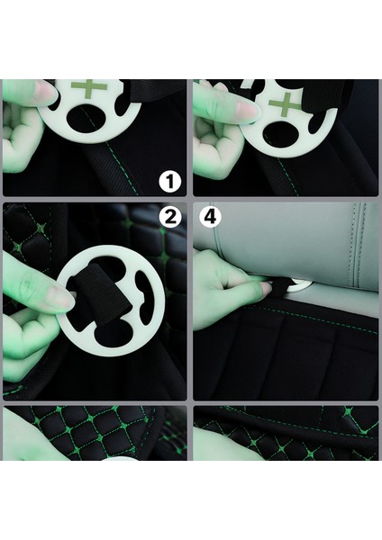 Honda Civic Coupé 1992–1997 Uyumlu 3 Parça Kapitone Oturak Araba Koltuk Kumaş Siyah Turuncu - Kaymaz | Trobus fırsatları