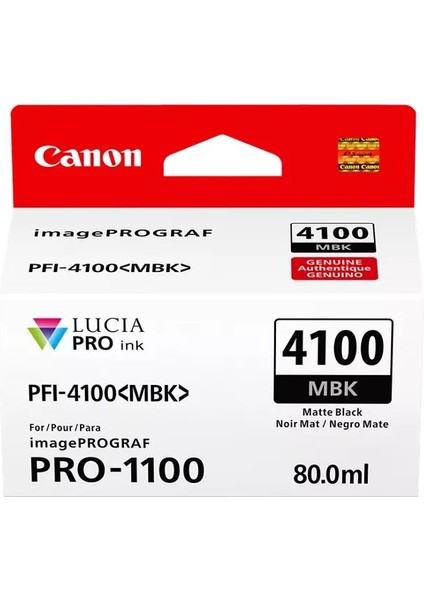 PFI-4100 MBK Mat Siyah Orijnal Mürekkep Kartuşu