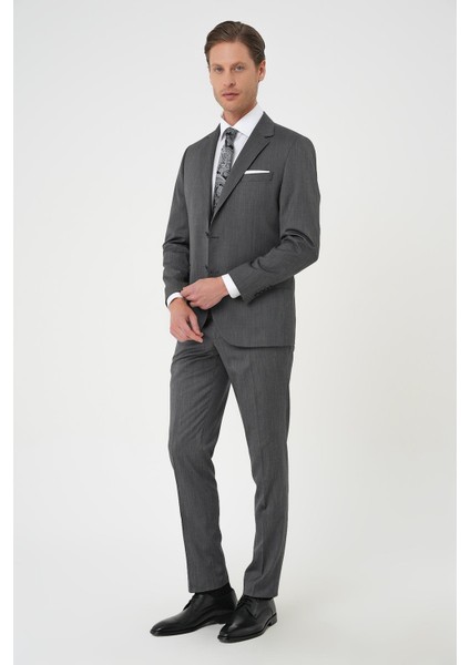 Slim Fit Esnek Yelekli Klasik Füme Takım Elbise Tk 897 fiyatları