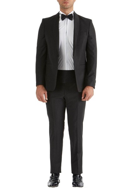037 Slim Fit Siyah Black Takım Elbise