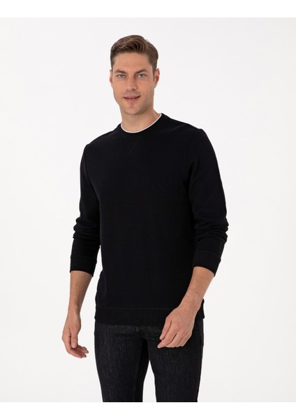 Erkek Siyah Regular Fit Sweatshirt 50311649-VR046