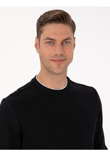 Erkek Siyah Regular Fit Sweatshirt 50311649-VR046 fiyatları