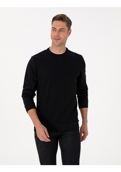 Erkek Siyah Regular Fit Sweatshirt 50311649-VR046 modelleri