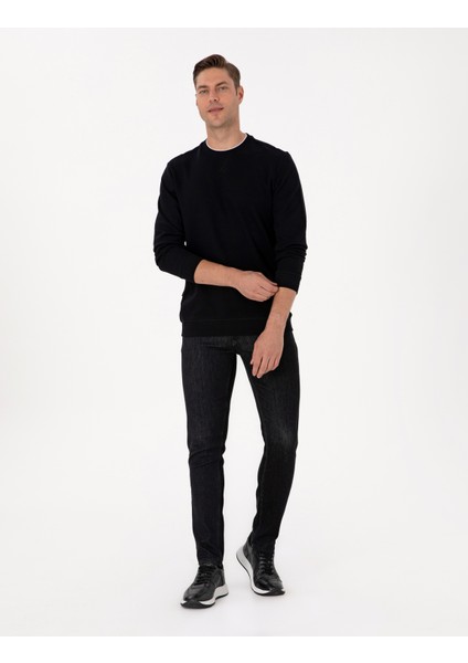 Erkek Siyah Regular Fit Sweatshirt 50311649-VR046 fırsatları