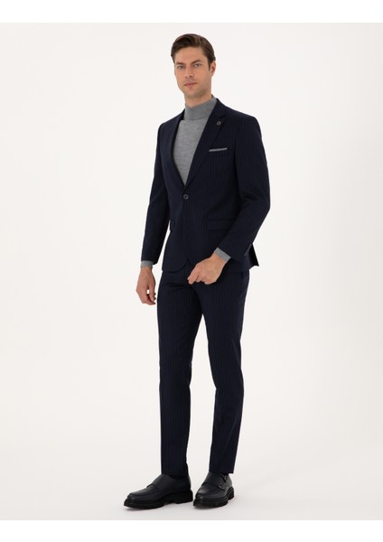 Erkek Lacivert Ex. Slim Fit Takım Elbise 50311536-VR033 fırsatları