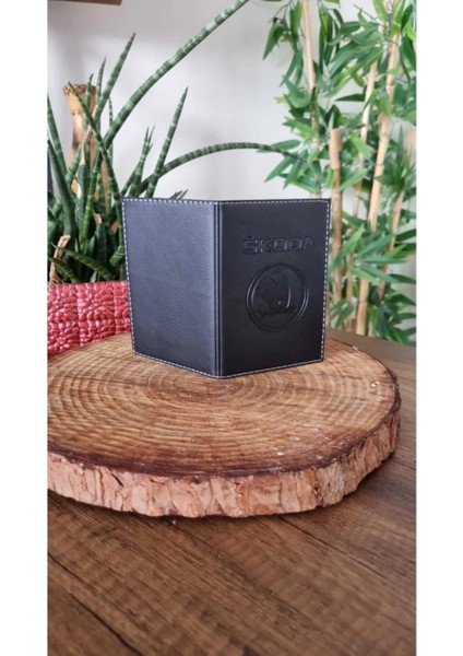 Skoda Deri Dikişli Araç Ruhsat Kılıfı Kabı Ruhsatlık Araba Ruhsat Koruyucu modelleri