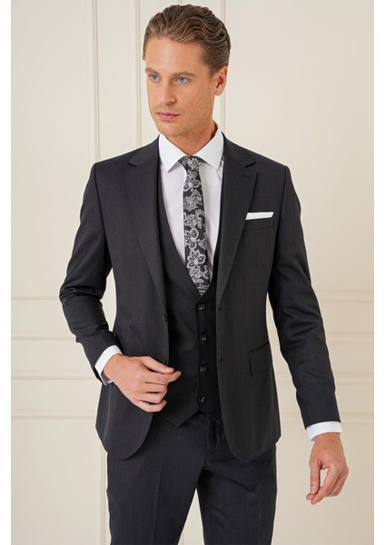 Slim Fit Esnek Yelekli Klasik Siyah Takım Elbise Tk 897 indirimleri